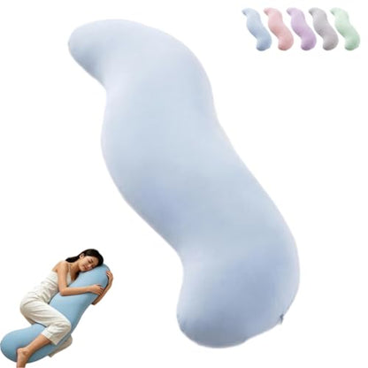 Body Align Cooling Body Pillow for Side Sleepers Blue - Removable Washable Cover