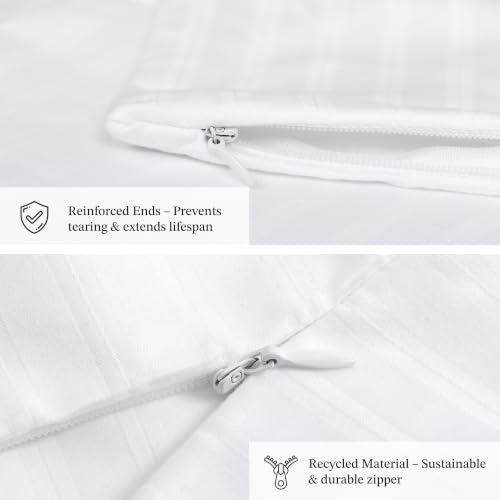 100% Cotton Pillow Protectors with Zipper - 1 Pack, Body Size, Hotel-Grade