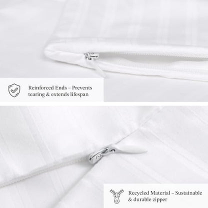 100% Cotton Pillow Protectors with Zipper - 1 Pack, Body Size, Hotel-Grade