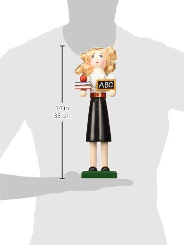 Teacher Nutcracker Figurine - 14-Inch Hand-Painted Holiday Decor
