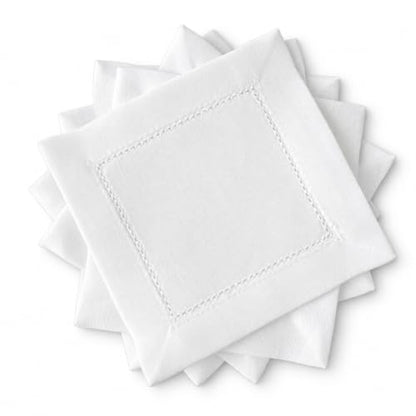 12-Pack Linen Cocktail Napkins 6x6 Inch Washable Cloth for Weddings & Parties