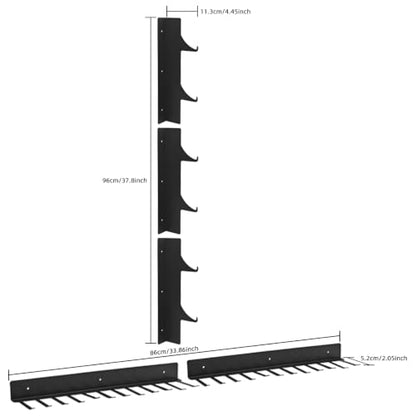 Wall Mount Lat Pulldown Bar Storage Rack - Heavy Duty Steel Gym Organizer