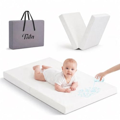 Baby Pack and Play Mattress 38x26 Waterproof Breathable Foam with Washable Cover