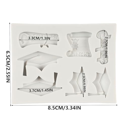 Graduation Cap and Diploma Silicone Mold Set - Style B