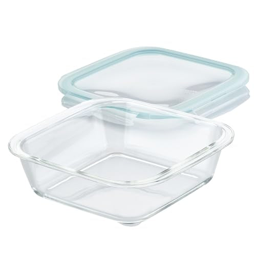 LocknLock Purely Better Glass Square Baker/Food Storage Container with Lid, 8 Inch x 8 Inch, Clear