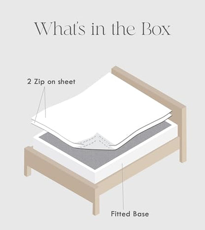 King Microfiber Zip-On Fitted Sheets - Light Grey, 16 Deep Pocket, 2-Piece Set