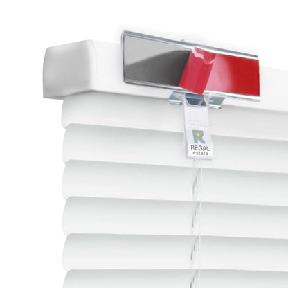 Damage-Free White Mini Blind 31x64 Inches - Easy No-Drill Installation