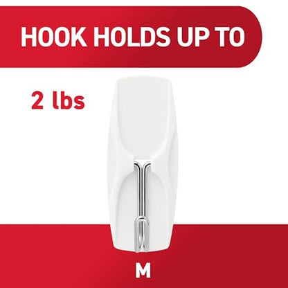 Command Medium White Wire Hooks - Damage-Free Hanging Set with 7 Hooks & 8 Strips