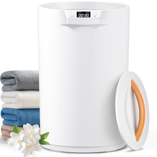 White 20L Large Towel Warmer with LCD Timer & Auto Shut Off - Bathroom Spa Heating
