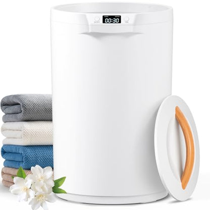 White 20L Large Towel Warmer with LCD Timer & Auto Shut Off - Bathroom Spa Heating