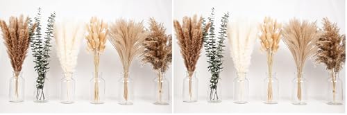 110PCS Boho Pampas Grass Decor Pack - Dried Flowers for Wedding & Party