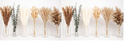 110PCS Boho Pampas Grass Decor Pack - Dried Flowers for Wedding & Party