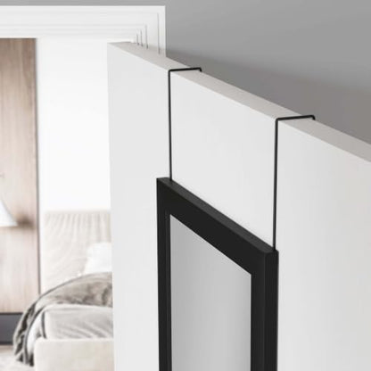 Black Over-The-Door Full-Length Mirror - Space Saving Full Body Reflection