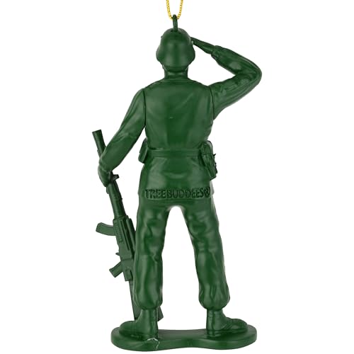 Vintage Army Soldier Christmas Ornament - Green Toy Military Figurine
