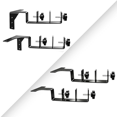 Heavy-Duty Double Hook Curtain Rod Holders 4pcs No Drilling Needed