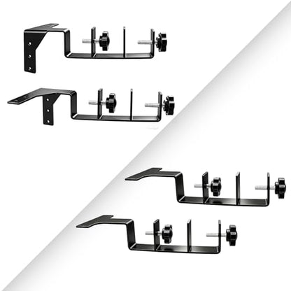 Heavy-Duty Double Hook Curtain Rod Holders 4pcs No Drilling Needed