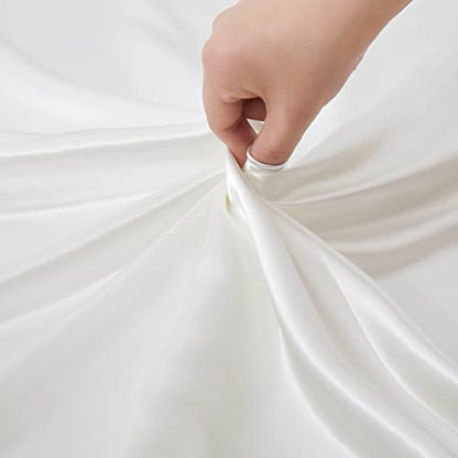 Elephant Grey Twin Size Mulberry Silk Flat Sheet - Breathable & Soft Bedding