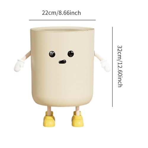 12 L Standing Waterproof Trash Can with Lid - Modern Waste Bin for Home & Entryway