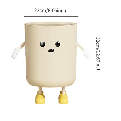 12 L Standing Waterproof Trash Can with Lid - Modern Waste Bin for Home & Entryway