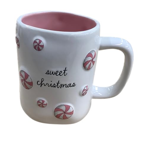 Festive Christmas Pink Peppermint Ceramic Mug - Sweet Christmas Variation