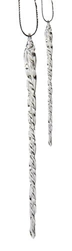 Icicle Christmas Ornaments Set of 24 - Clear Glass, 3.5-5.5 Inch, Variation 1
