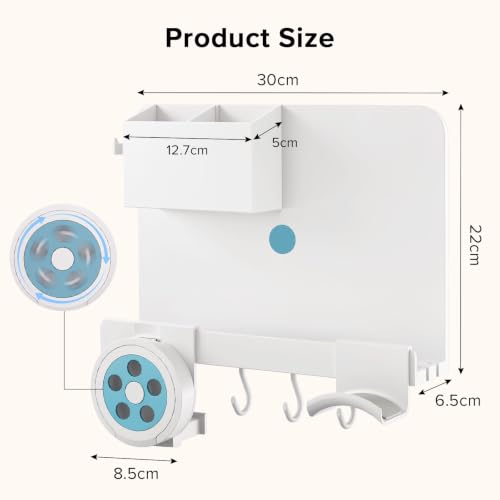 White Bedside Wall Shelf with Adhesive Mount - Damage-Free Dorm Organizer