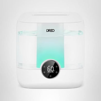 DREO Humidifiers for Bedroom, 6L Easy to Fill & Clean, 60H Runtime for Large room, 28 dB Quiet Cool Mist Air Humidifier for Plant, Baby Nursery, Home, Indoor, Night Light, Precise Humidity Control