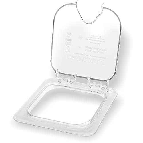 Carlisle FoodService Products Storplus Ez Access 1/6 Size Hinged Universal Food Pan Lid with Notch for Catering, Buffets, and Restaurants, Polycarbonate, Clear