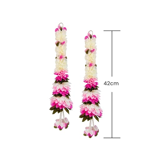 Artificial Flower Garland for Home & Event Decor - Red, 15 Inch Hanging Set