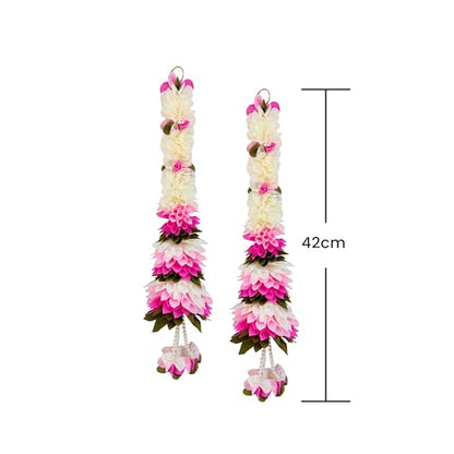 Artificial Flower Garland for Home & Event Decor - Red, 15 Inch Hanging Set