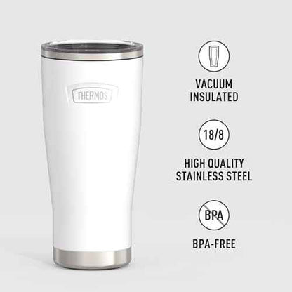 THERMOS ICON SERIES, Stainless Steel Cold Tumbler with Slide Lock, 24 Ounce, Snow