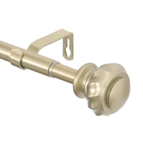 Heavy Duty Gold Curtain Rods for Windows 16.2-137.4 Inches - Pale Gold, Adjustable
