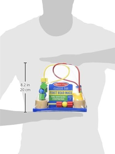 Melissa & Doug First Bead Maze - Educational Wooden Baby Toy with Suction Cups for Toddlers 1+