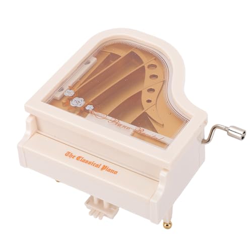 Mini Hand Crank Music Box - Lifelike Grand Piano Decor, No Batteries