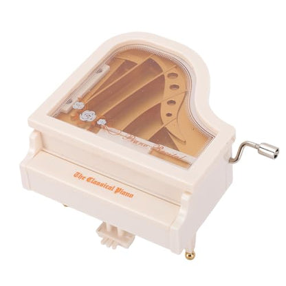 Mini Hand Crank Music Box - Lifelike Grand Piano Decor, No Batteries