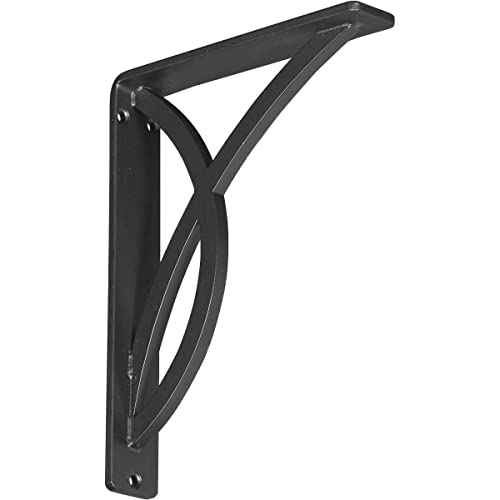 Ekena Millwork BKTM01X05X08SMI 1 2" W x 5 1/2" D x 8" H Miller Wrought Iron Bracket (Single Center Brace)