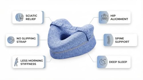 Knee & Leg Support Pillow for Sciatic Nerve Relief - Side Sleep Comfort
