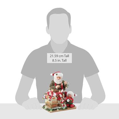 Christmas Village Lighted Santa Figurines Set - Holiday Decor, 8.5 Inch