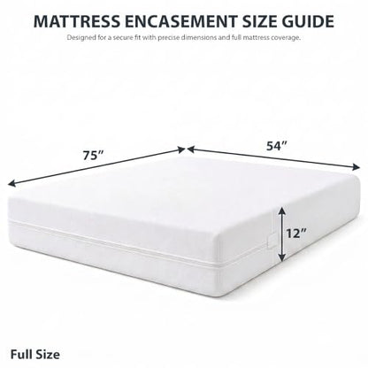 Full Size Waterproof Mattress Encasement - 6-Sided Breathable Bed Cover