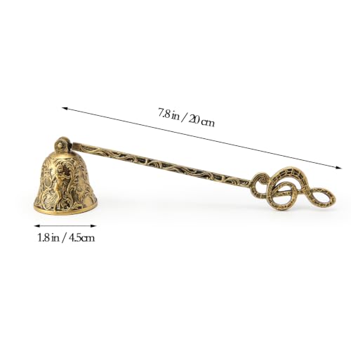 Vintage Brass Musical Note Candle Snuffer with Long Handle - Gold
