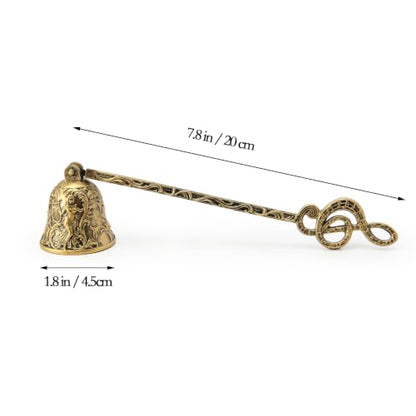 Vintage Brass Musical Note Candle Snuffer with Long Handle - Gold