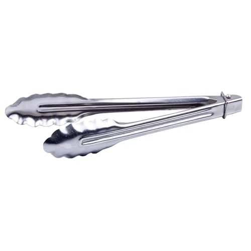 Winco Heavy-Duty Stainless Steel Utility Tongs, 9"