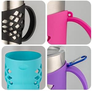 WISDING 30 oz Tumbler - Silicone Grip Protective Sleeve Cover with Handle | Stylish Pink Design