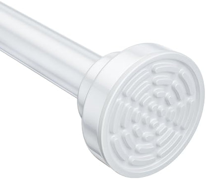 Ausemku Shower Curtain Rod Tension - 26-76 Inch Never Rust Non-Slip Spring Tension Curtain Rod No Drilling Stainless Steel Curtain Rod Use Bathroom Kitchen（Black）