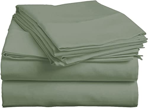 Split Top King Sheets for Sleep Number Bed - Sage, 34 Inch Deep Pocket, 4 Piece Set