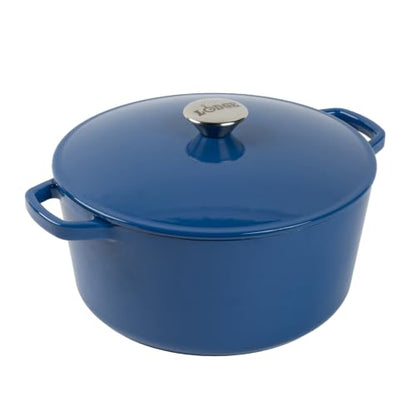 Lodge 5 Quart Cast Iron Enamel Dutch Oven - Denim, Kitchen Cookware