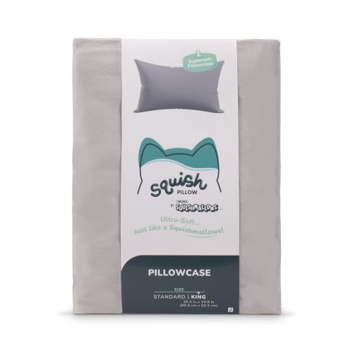 SquishPillow King Pillowcase - Solid Slumber Grey Variation