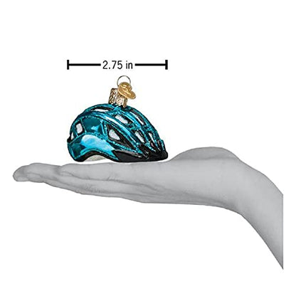 Bike Helmet Glass Blown Christmas Tree Ornament - Handcrafted Holiday Decor
