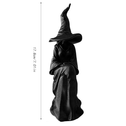 Gothic Witch Reading Decor Statue for Shelf and Mantel, Halloween Home Accent