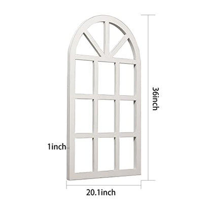 Farmhouse Window Frame Wall Decor, Distressed Wood Arch Panels 36 x 20